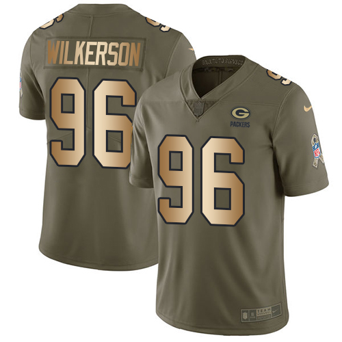 Nike Packers #96 Muhammad Wilkerson Olive/Gold Men's Stitched NFL Limited Salute To Service Jersey - Click Image to Close
